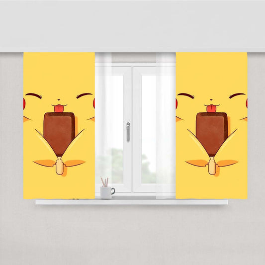 Pokemon Pikachu Happ Peach Skin Window Curtains