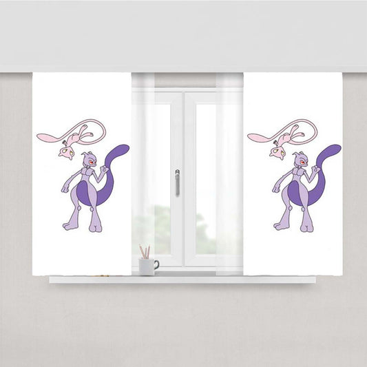 Pokemon Purple Creatures Peach Skin Window Curtains