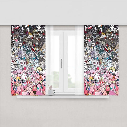 Pokemon Rainbow Wallpaper Peach Skin Window Curtains