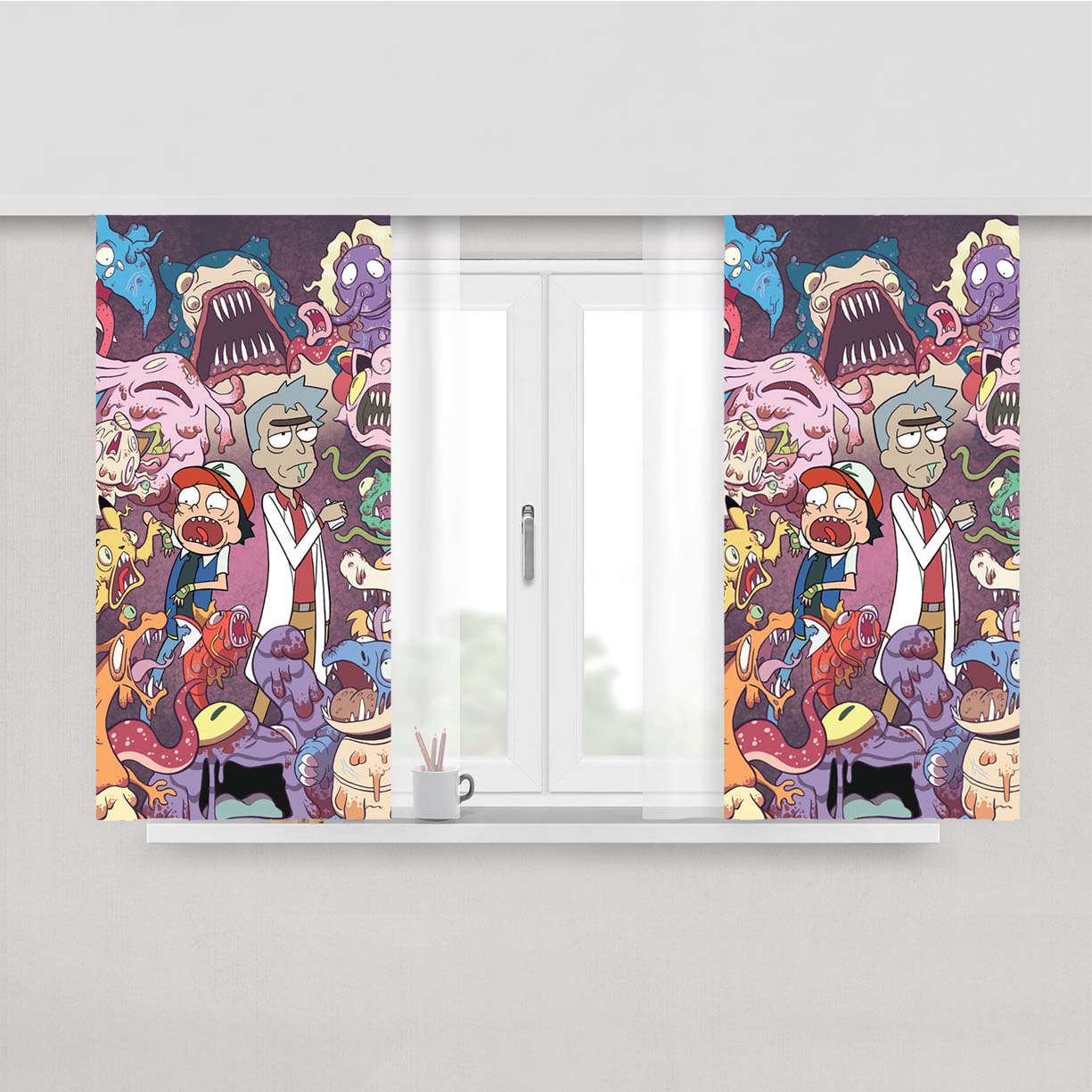 Pokemon Ricky Morti Peach Skin Window Curtains
