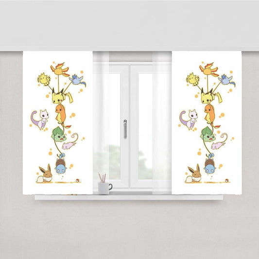Pokemon Stack Peach Skin Window Curtains
