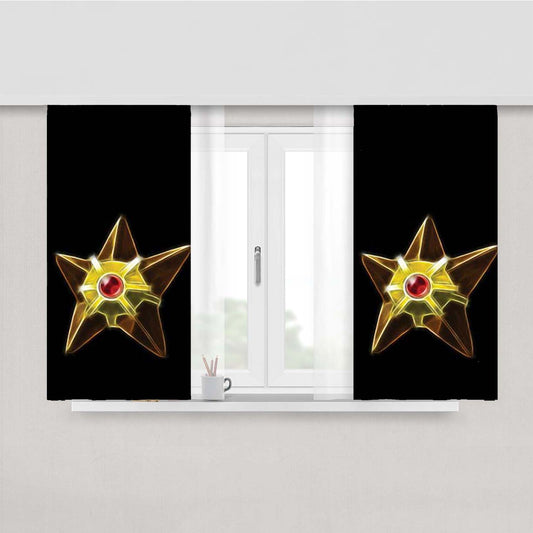 Pokemon Staryu Glow Peach Skin Window Curtains