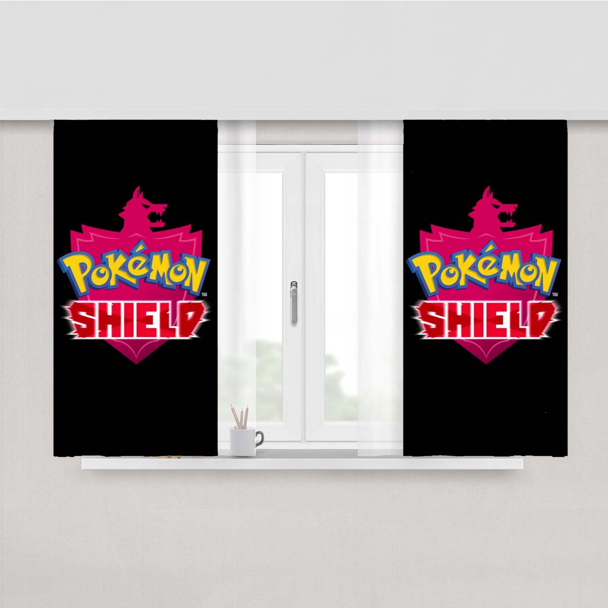 Pokemon Sword Shiel Peach Skin Window Curtains