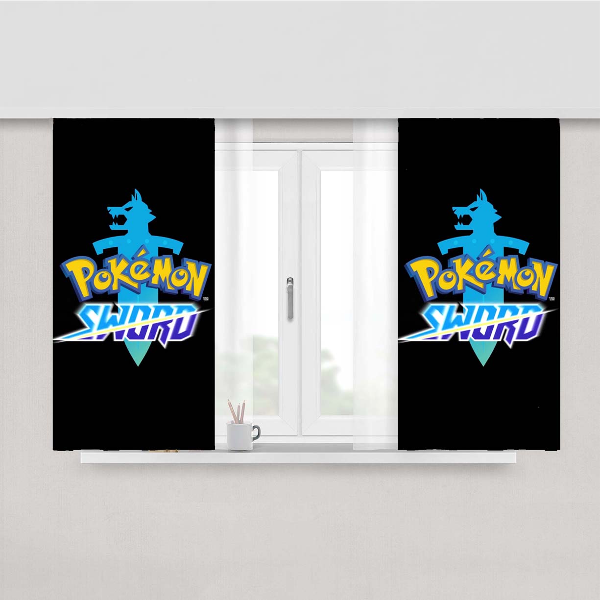 Pokemon Sword Shield Peach Skin Window Curtains