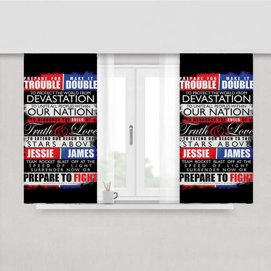 Pokemon Team Rocket Motto Peach Skin Window Curtains