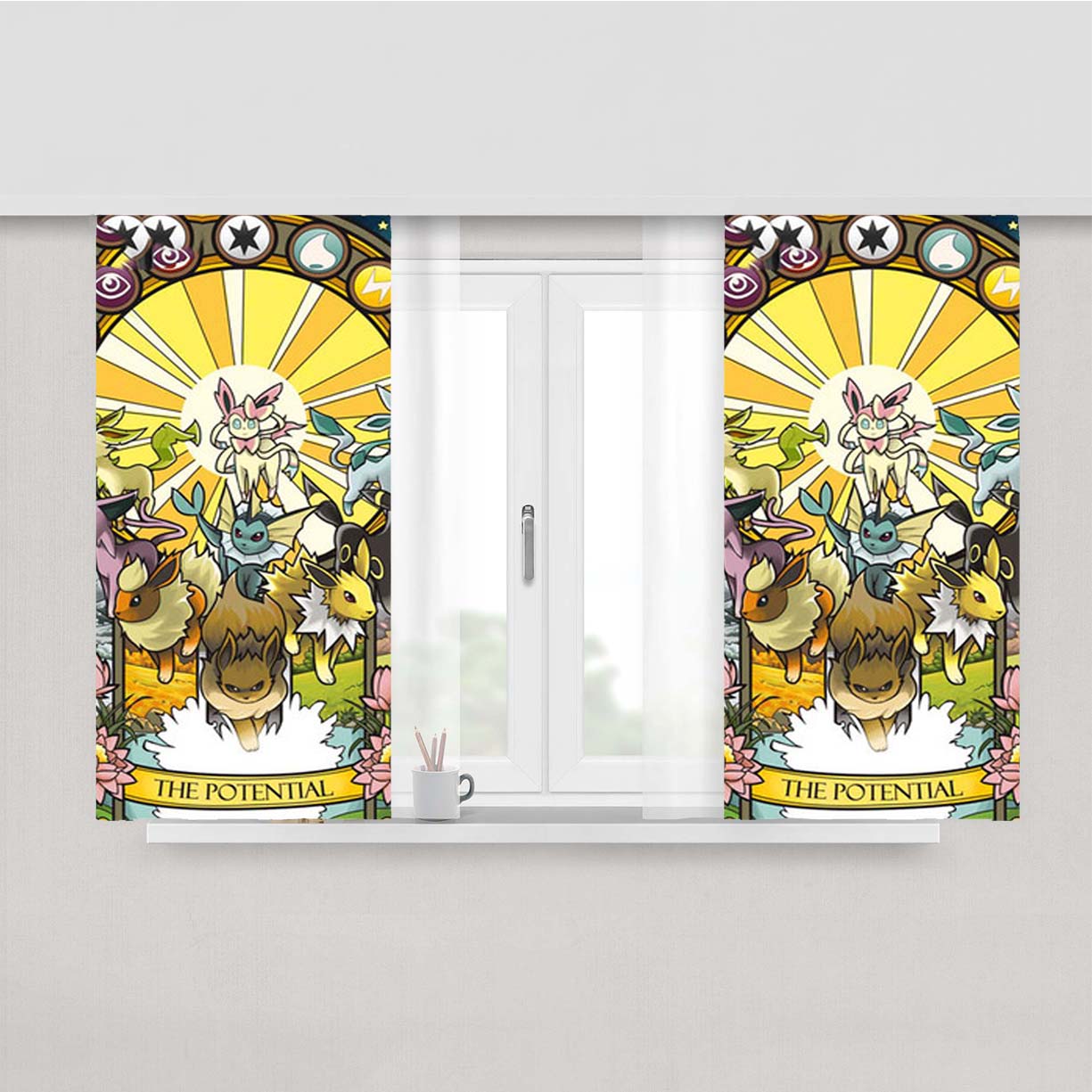 Pokemon The Potential Peach Skin Window Curtains