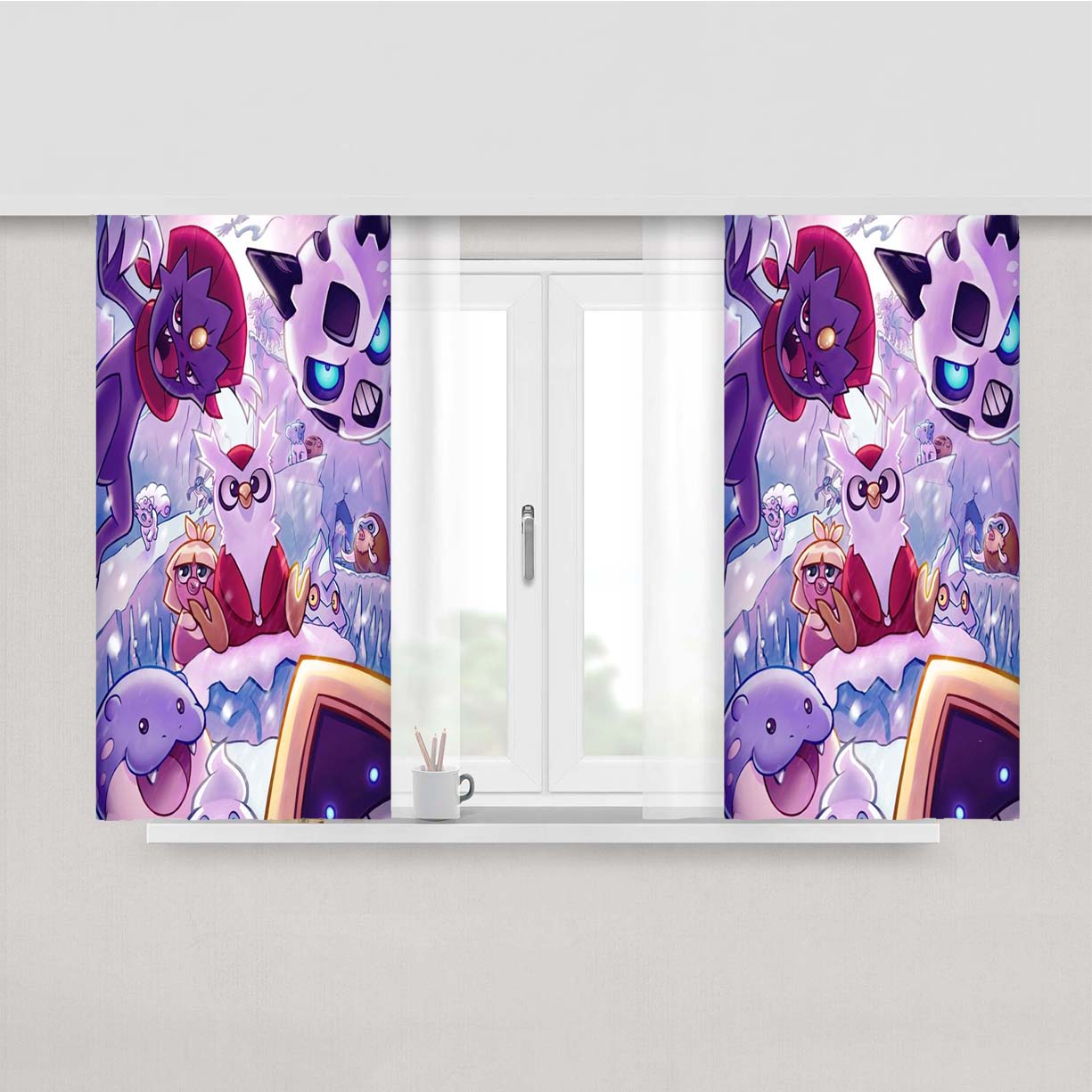 Pokemon Type Ice Collections Peach Skin Window Curtains