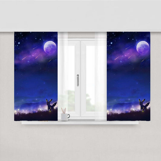 Pokemon Umbreon Nightfall Peach Skin Window Curtains