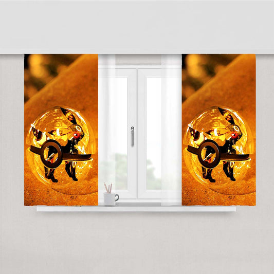 Pokemon Umbreon Pokebolas Canvas Peach Skin Window Curtains