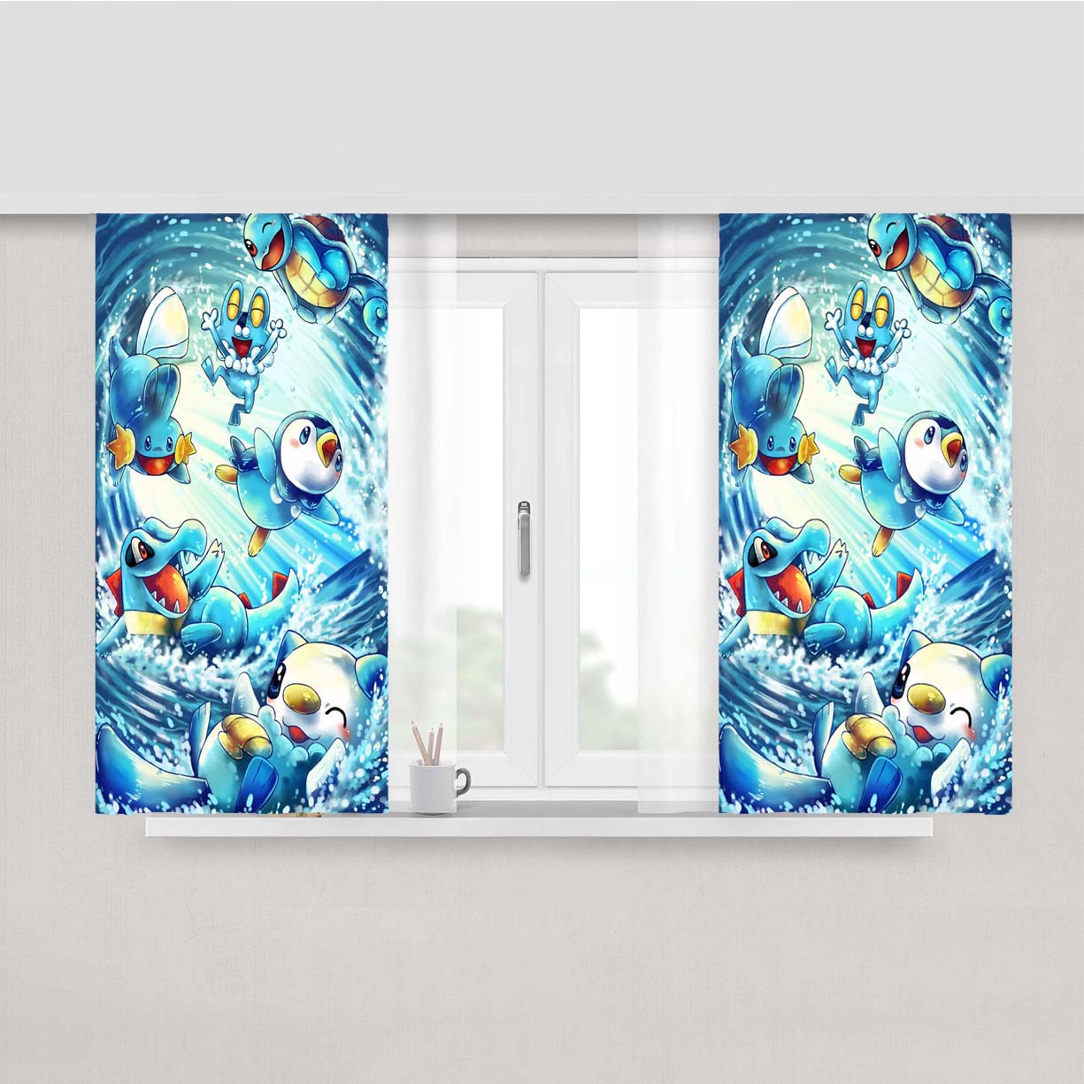 Pokemon Water Starter Peach Skin Window Curtains