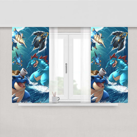 Pokemon Water Type Collections Peach Skin Window Curtains
