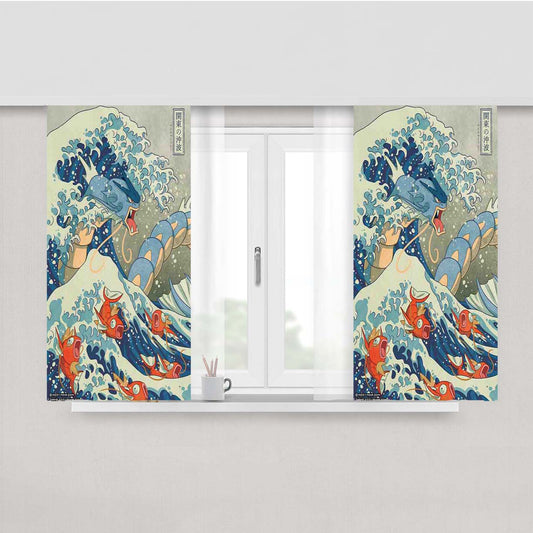 Pokemon Wave Peach Skin Window Curtains