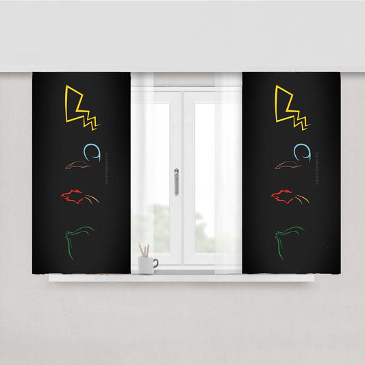 Pokemon Xv Anniversary Peach Skin Window Curtains