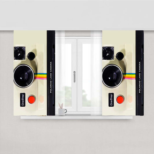 Polaroid Caamera Clasic Design Peach Skin Window Curtains