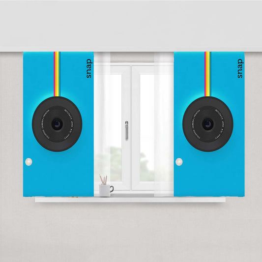 Polaroid Snap Instant Digital Camera Blue Peach Skin Window Curtains