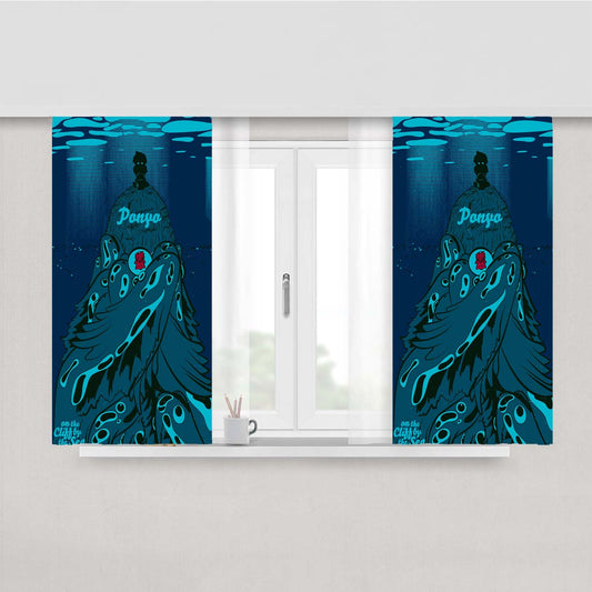 Ponyo Of The Cliff Peach Skin Window Curtains