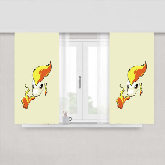Ponyta Pokemon Peach Skin Window Curtains