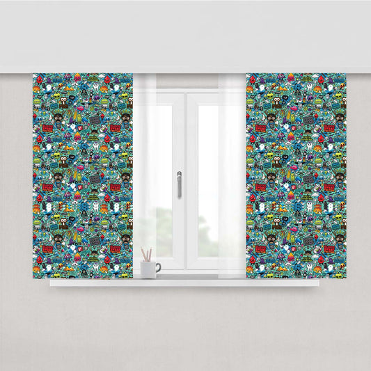 Pop Art Peach Skin Window Curtains