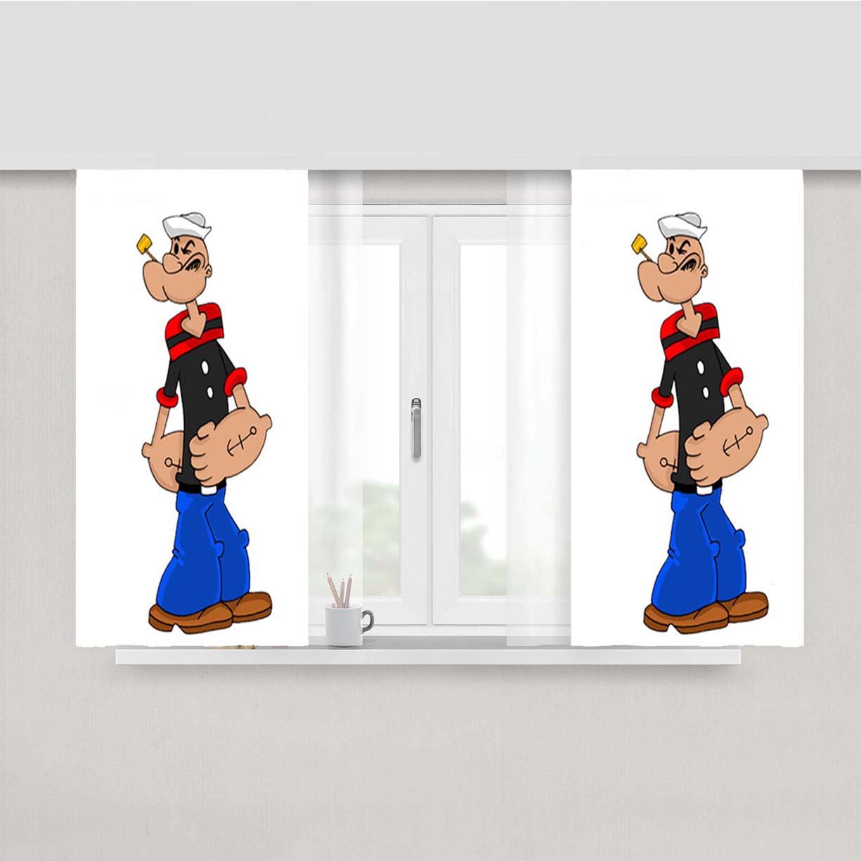Popeye Peach Skin Window Curtains