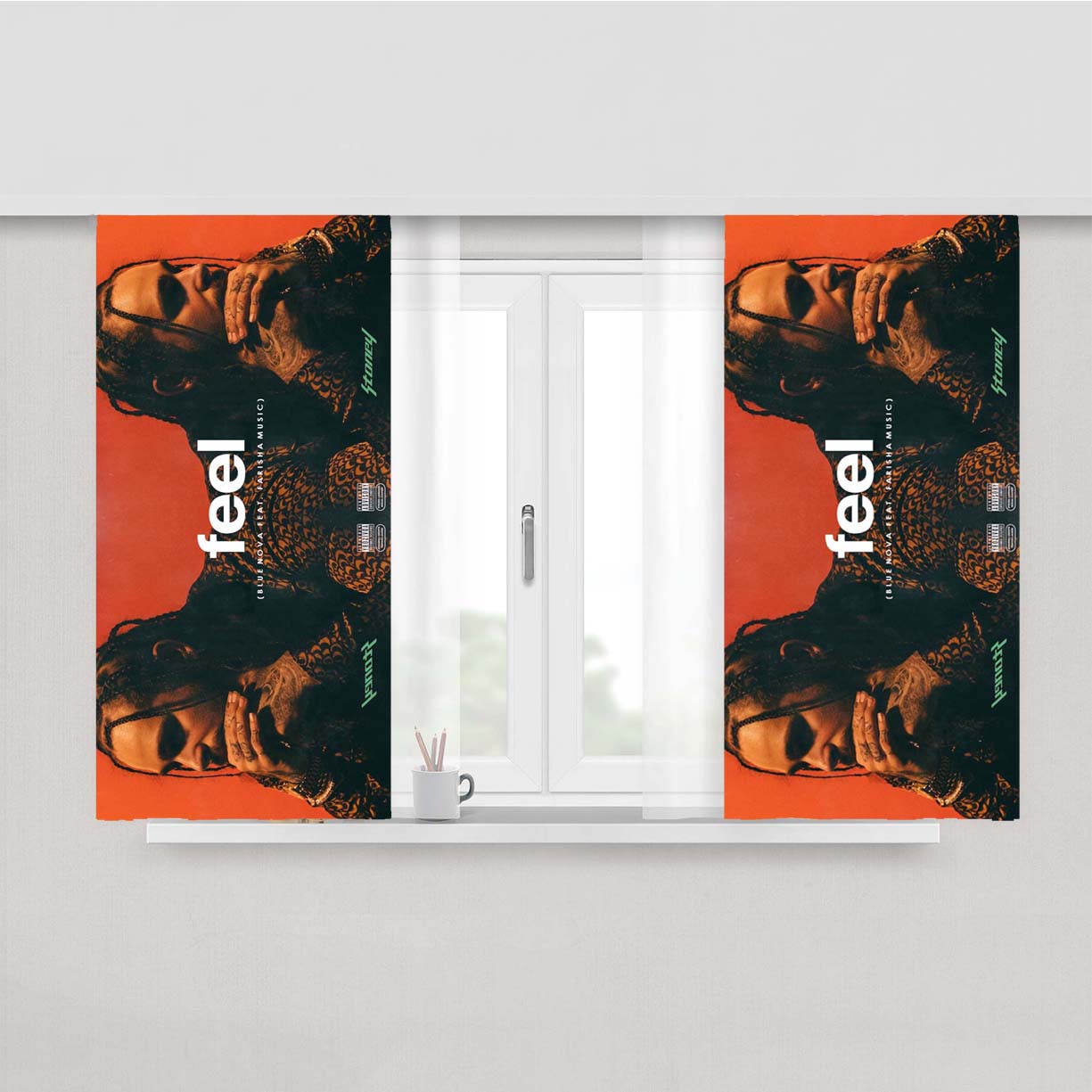 Post Malone Peach Skin Window Curtains