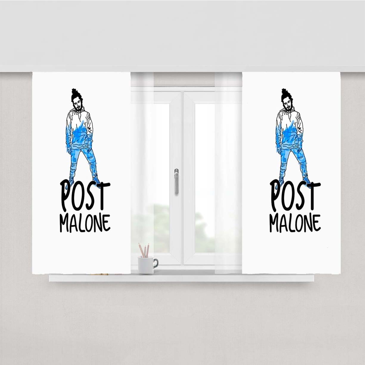 Post Malone 1 Peach Skin Window Curtains