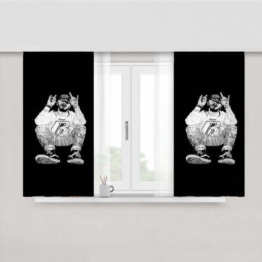 Post Malone Hip Hop Music Rock Peach Skin Window Curtains
