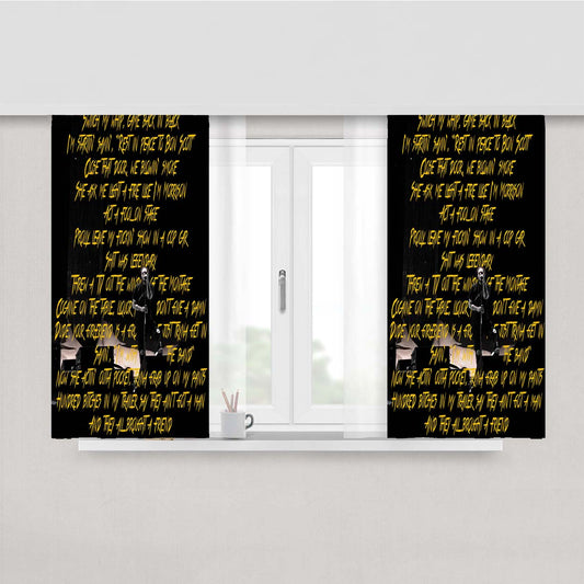 Post Malone Quotes Lyrics Peach Skin Window Curtains
