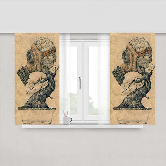 Pot Mural Organic Peach Skin Window Curtains