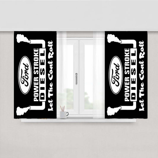 Power Stroke Let The Coal Peach Skin Window Curtains