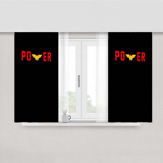 Power Wonder Woman Logo Peach Skin Window Curtains