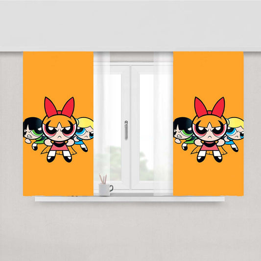 Powerpuff Girls Angry Peach Skin Window Curtains