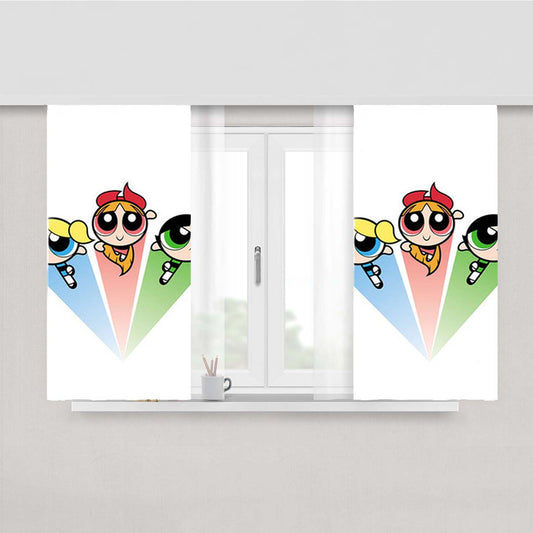 Powerpuff Girls White Peach Skin Window Curtains