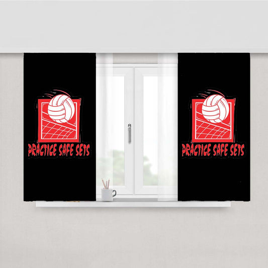Practice Safe Sets Peach Skin Window Curtains