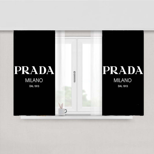 Prada Milano Black Peach Skin Window Curtains