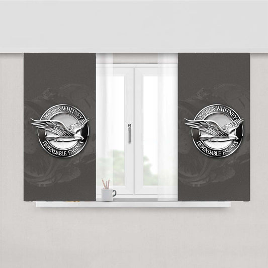 Pratt And Whitney Dependable Engines Logo Peach Skin Window Curtains