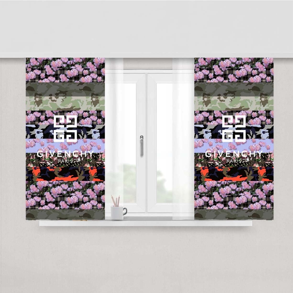 Pre Spring Flower Givenchy Peach Skin Window Curtains