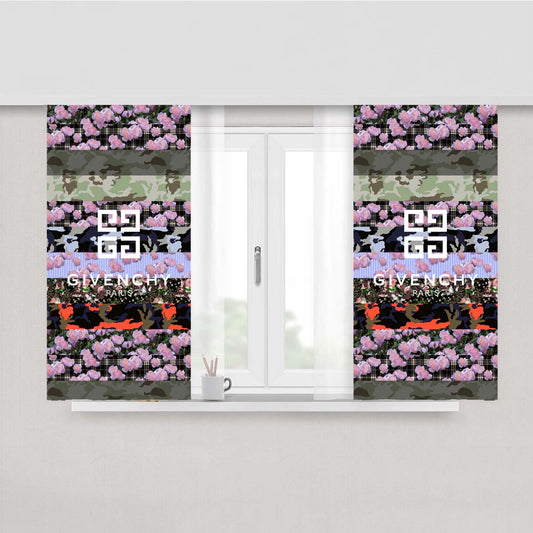 Pre Spring Flower Givenchy Peach Skin Window Curtains