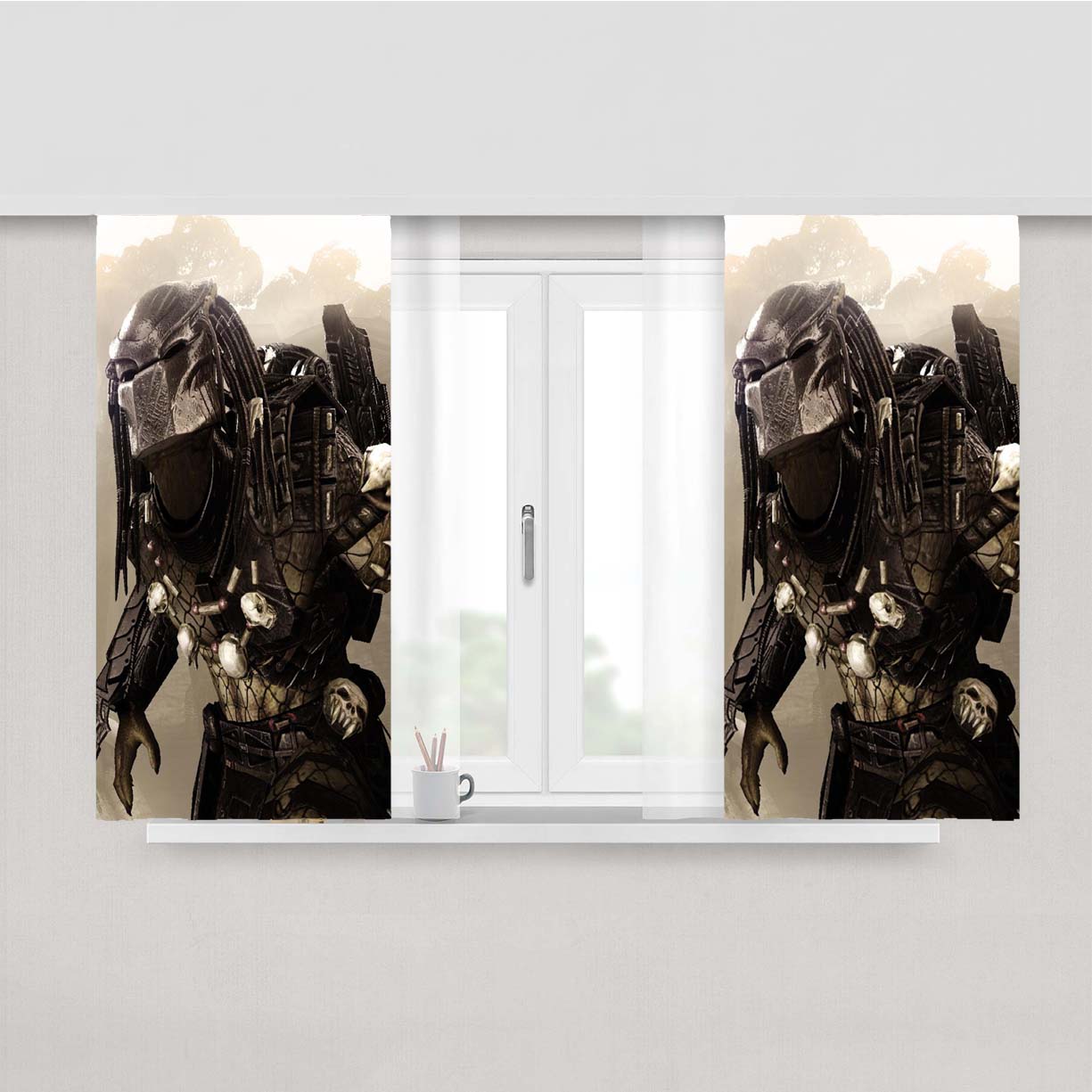 Predator Game Peach Skin Window Curtains
