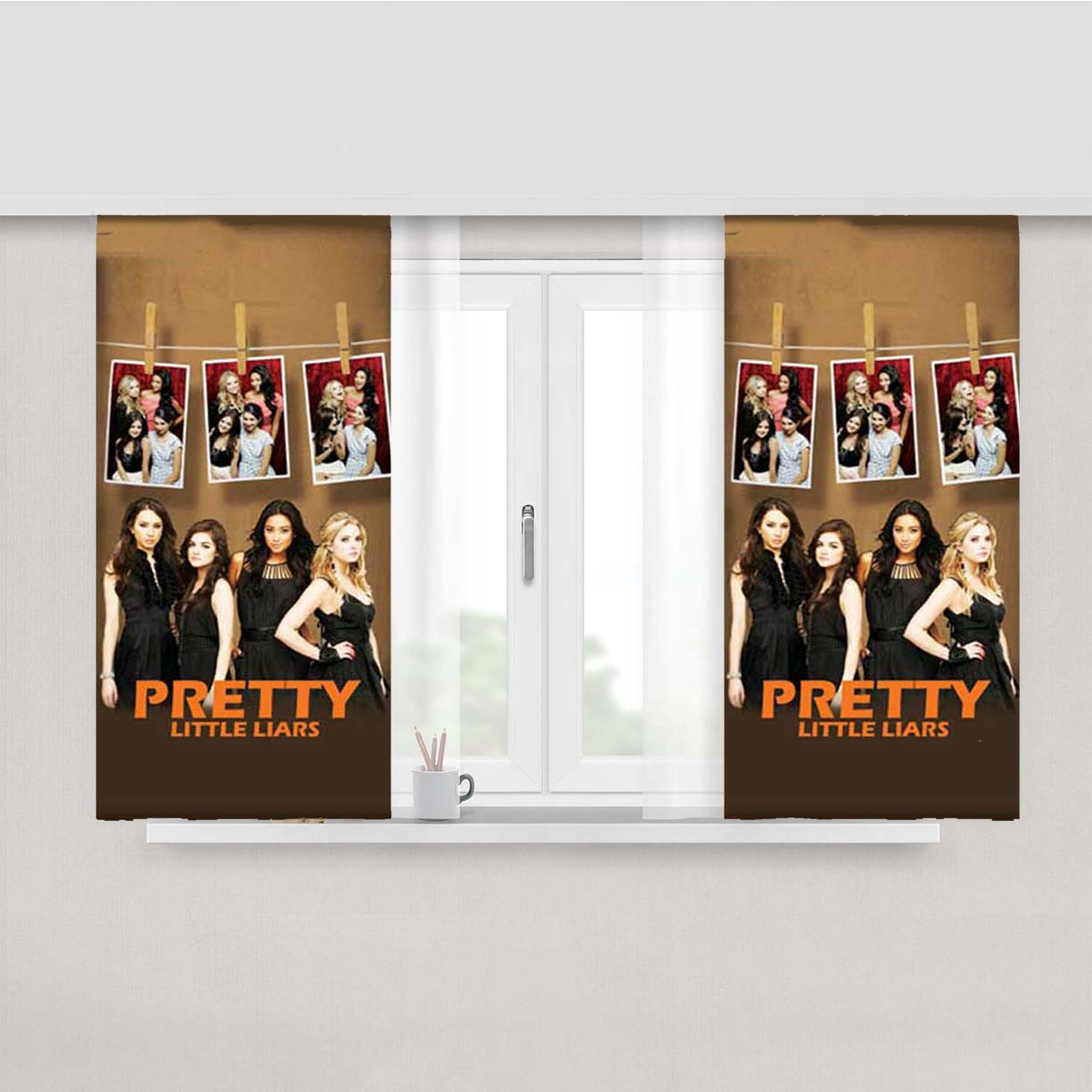 Pretty Little Liars Clothesline Peach Skin Window Curtains