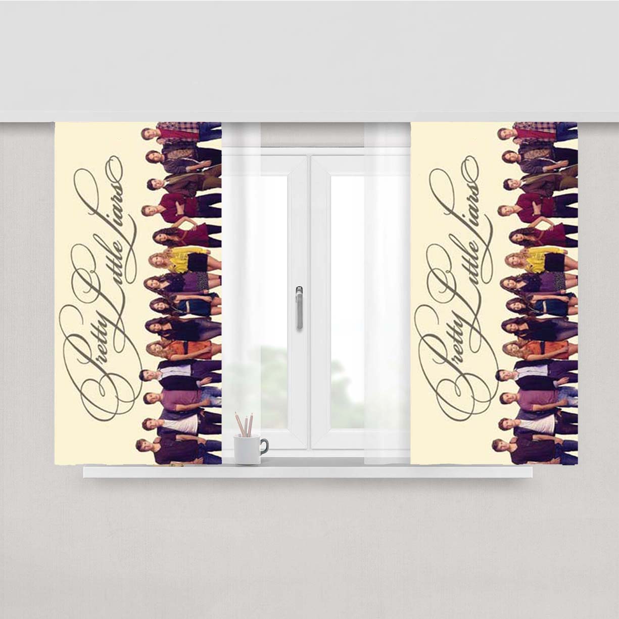 Pretty Little Liars Group Fade Solid Peach Skin Window Curtains