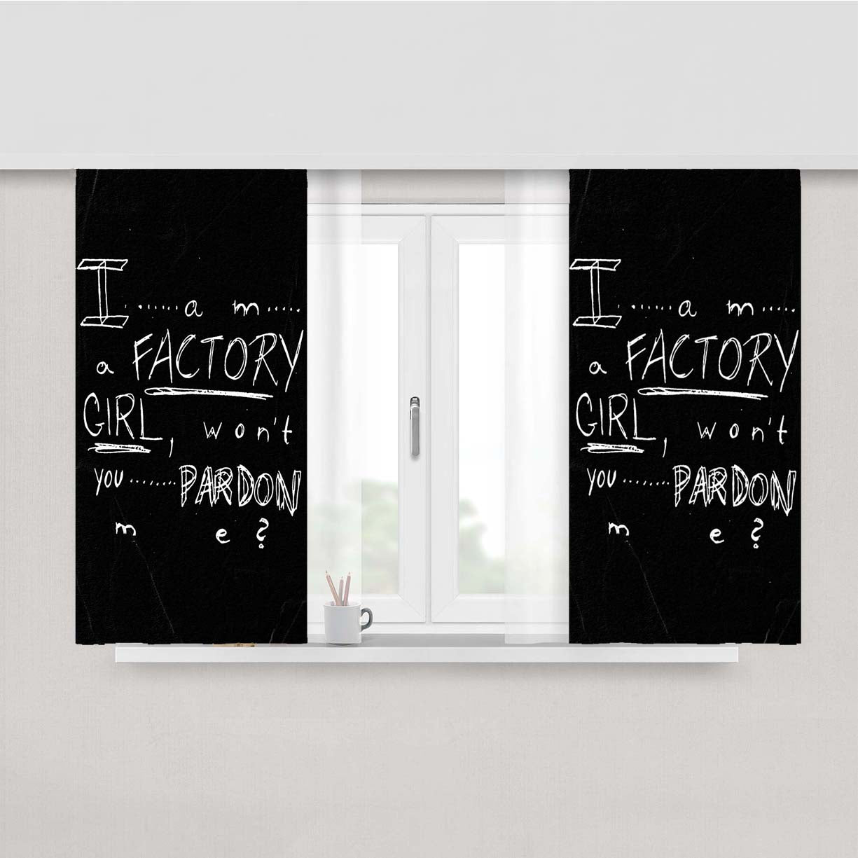 Pretty Reckless - Factory Girl Lyric Cover Peach Skin Window Curtains