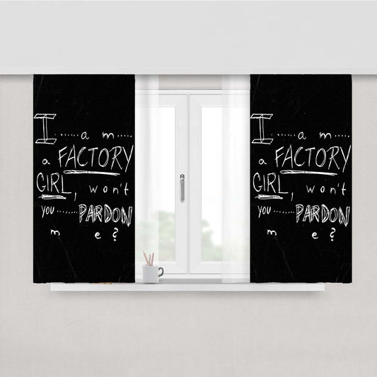 Pretty Reckless - Factory Girl Lyric Cover Peach Skin Window Curtains