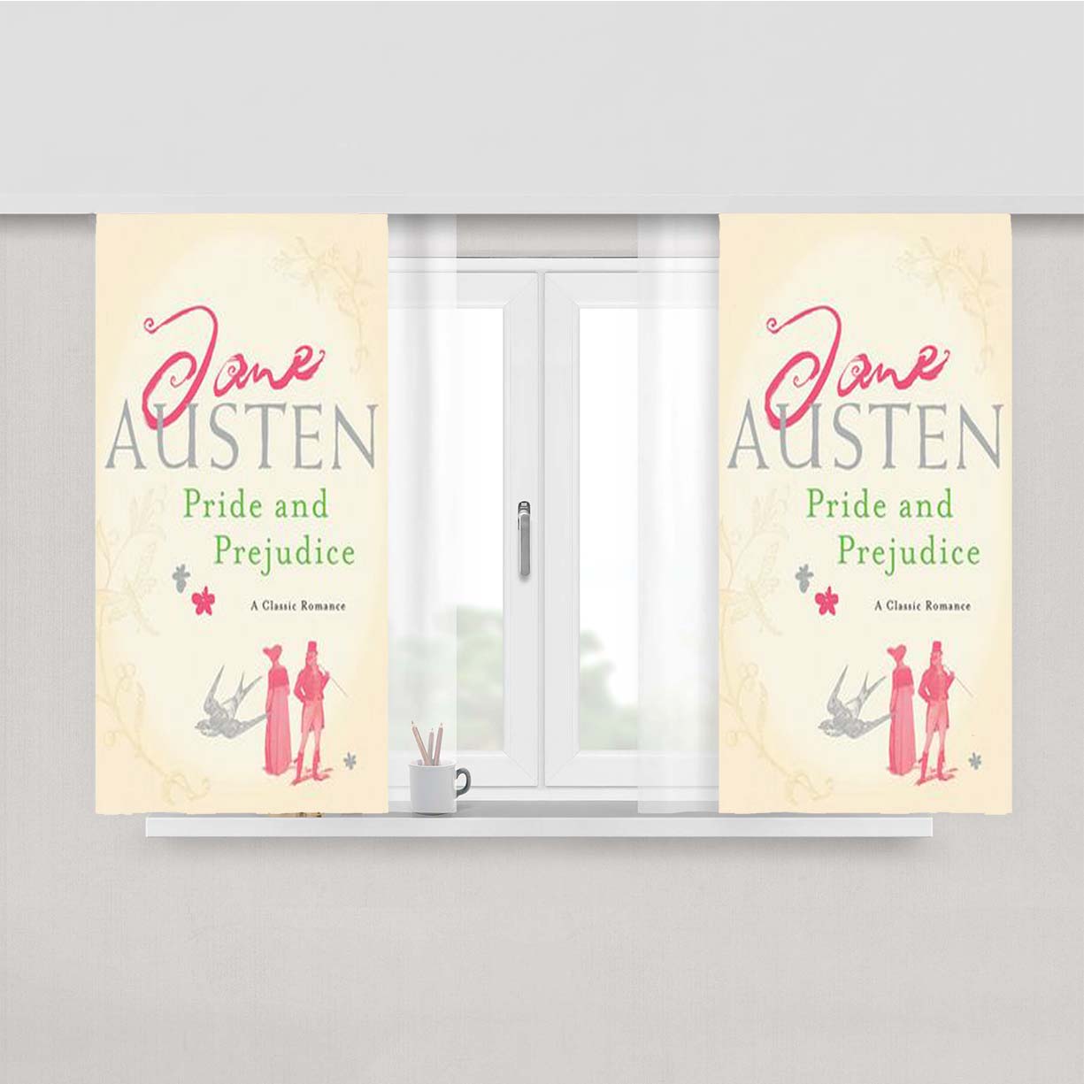 Pride And Prejudice Peach Skin Window Curtains