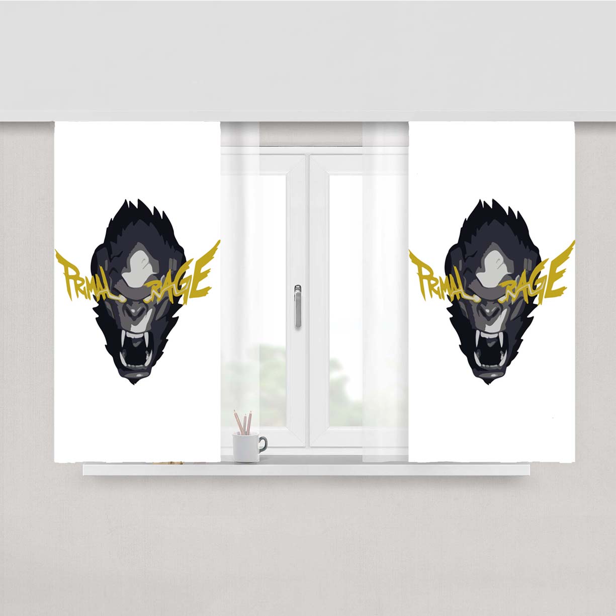 Primal Rage Peach Skin Window Curtains