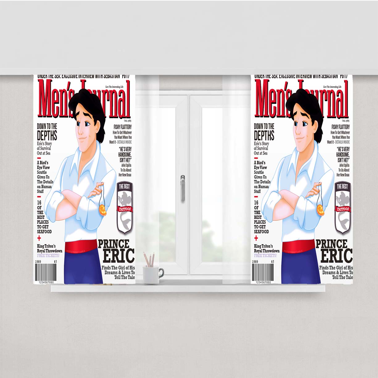 Prince Eric Cover Peach Skin Window Curtains