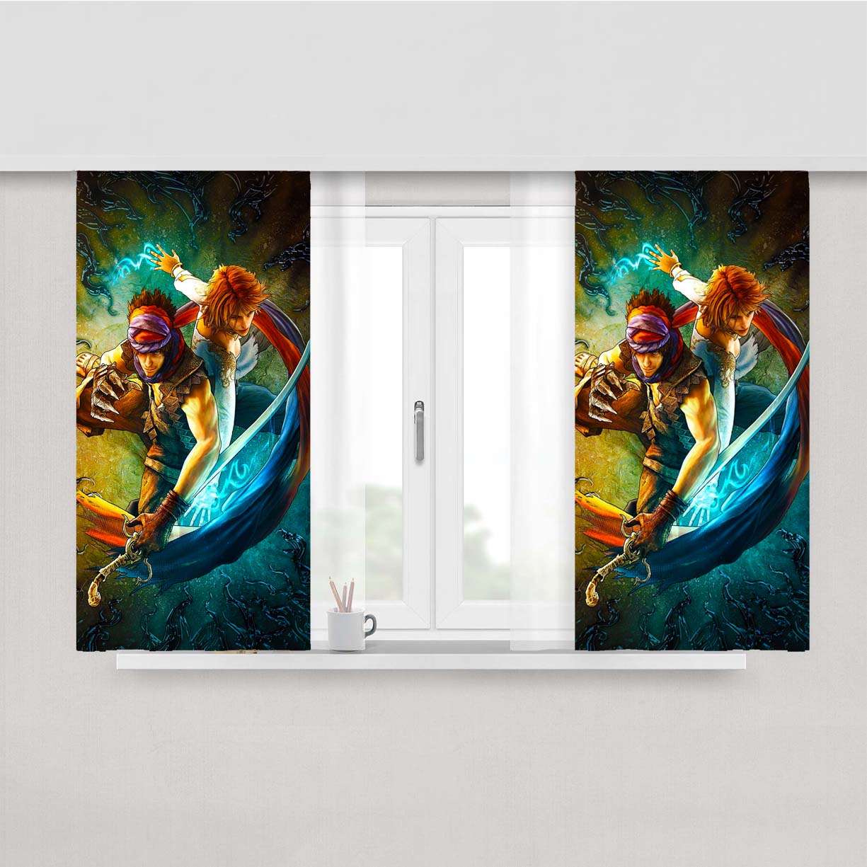 Prince Of Persia And Princess Peach Skin Window Curtains