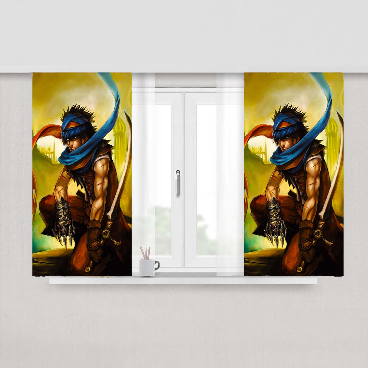 Prince Of Persia Art Peach Skin Window Curtains