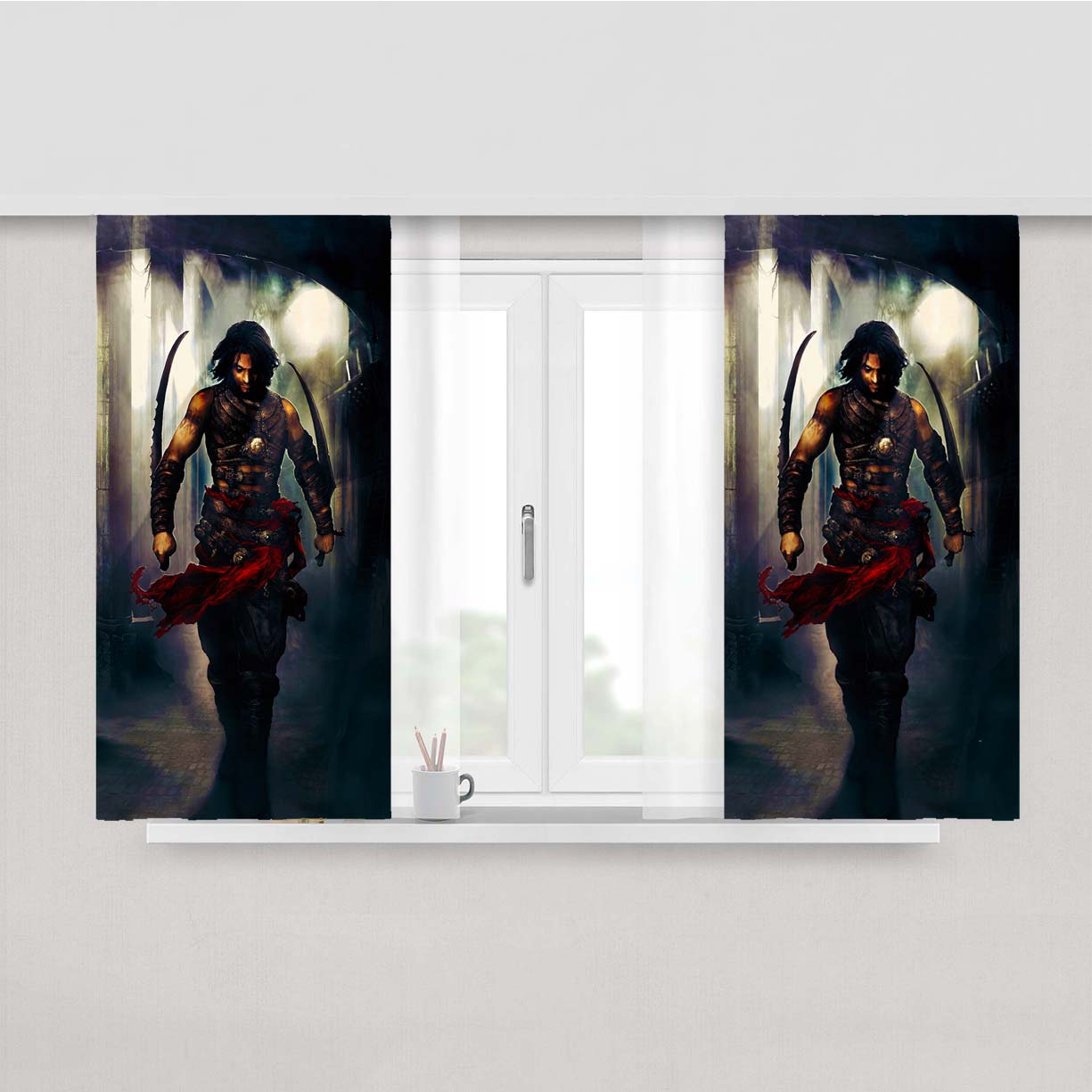 Prince Of Persia Warrior Within Peach Skin Window Curtains