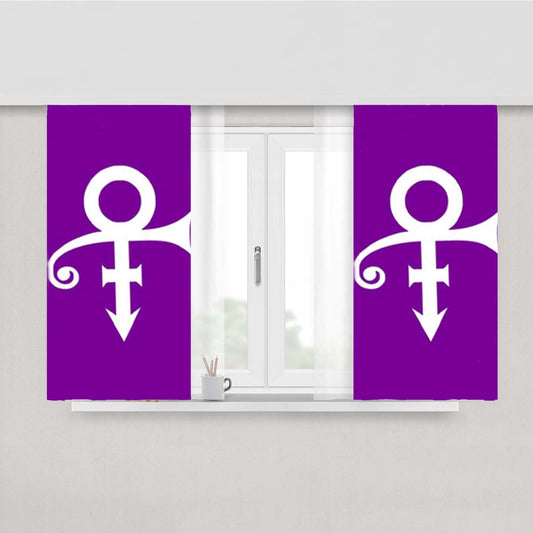 Prince Purple Symbol Peach Skin Window Curtains