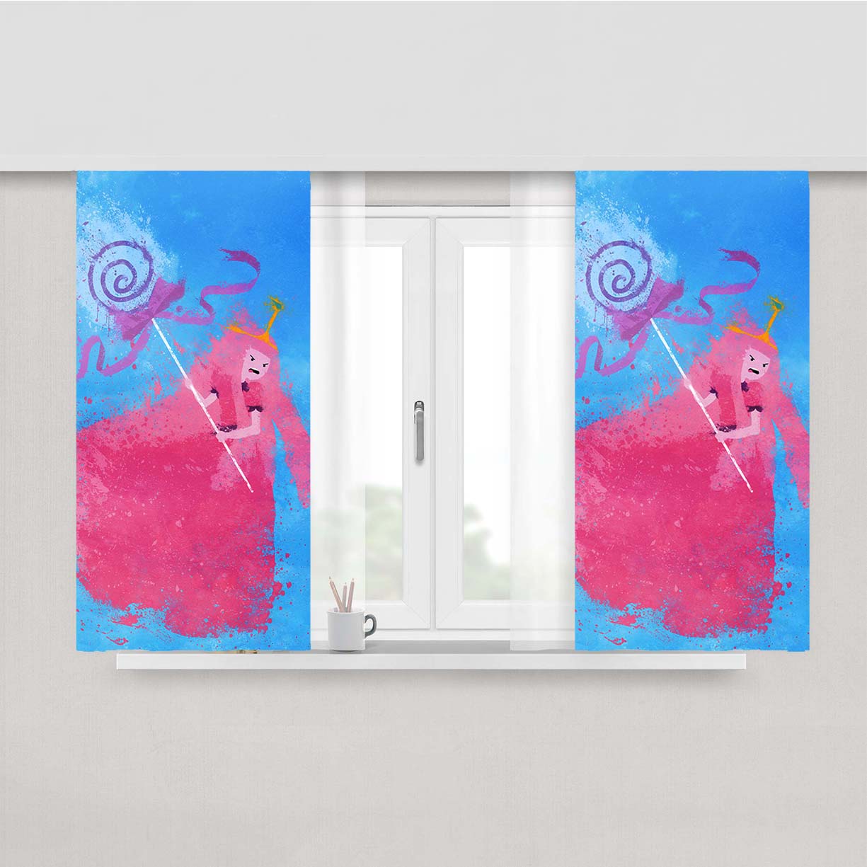Princess Bubblegum By Melissa Smith Peach Skin Window Curtains